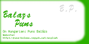 balazs puns business card